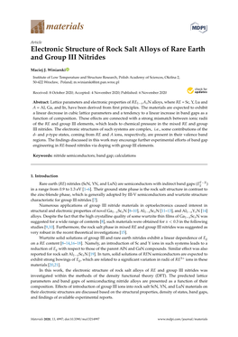 Electronic Structure of Rock Salt Alloys of Rare Earth and Group III Nitrides
