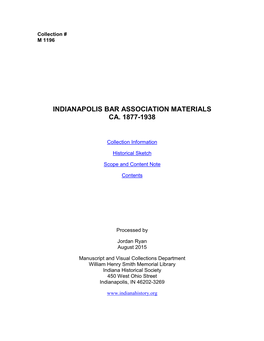 Indianapolis Bar Association Materials Ca