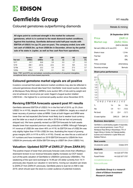 Gemfields Group H1 Results