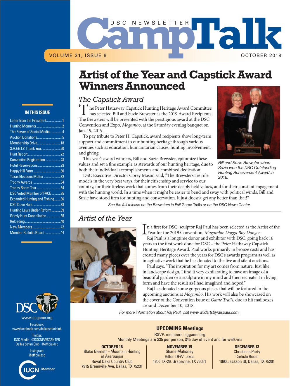 Artist of the Year and Capstick Award Winners