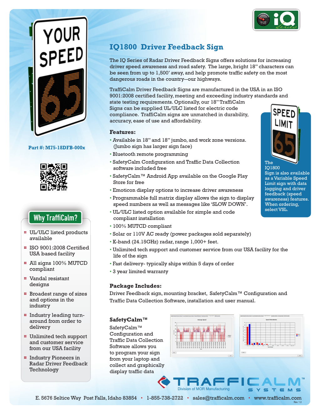 Trafficalm 18” Driver Feedback IQ Sign