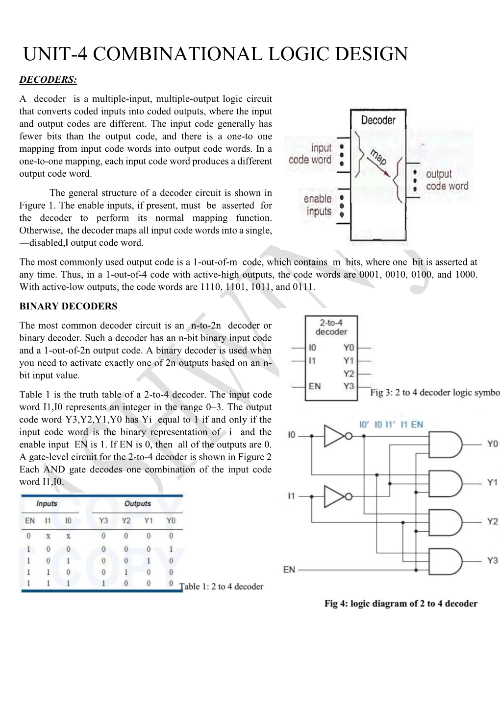 Unit-4 Combinational Logic Design