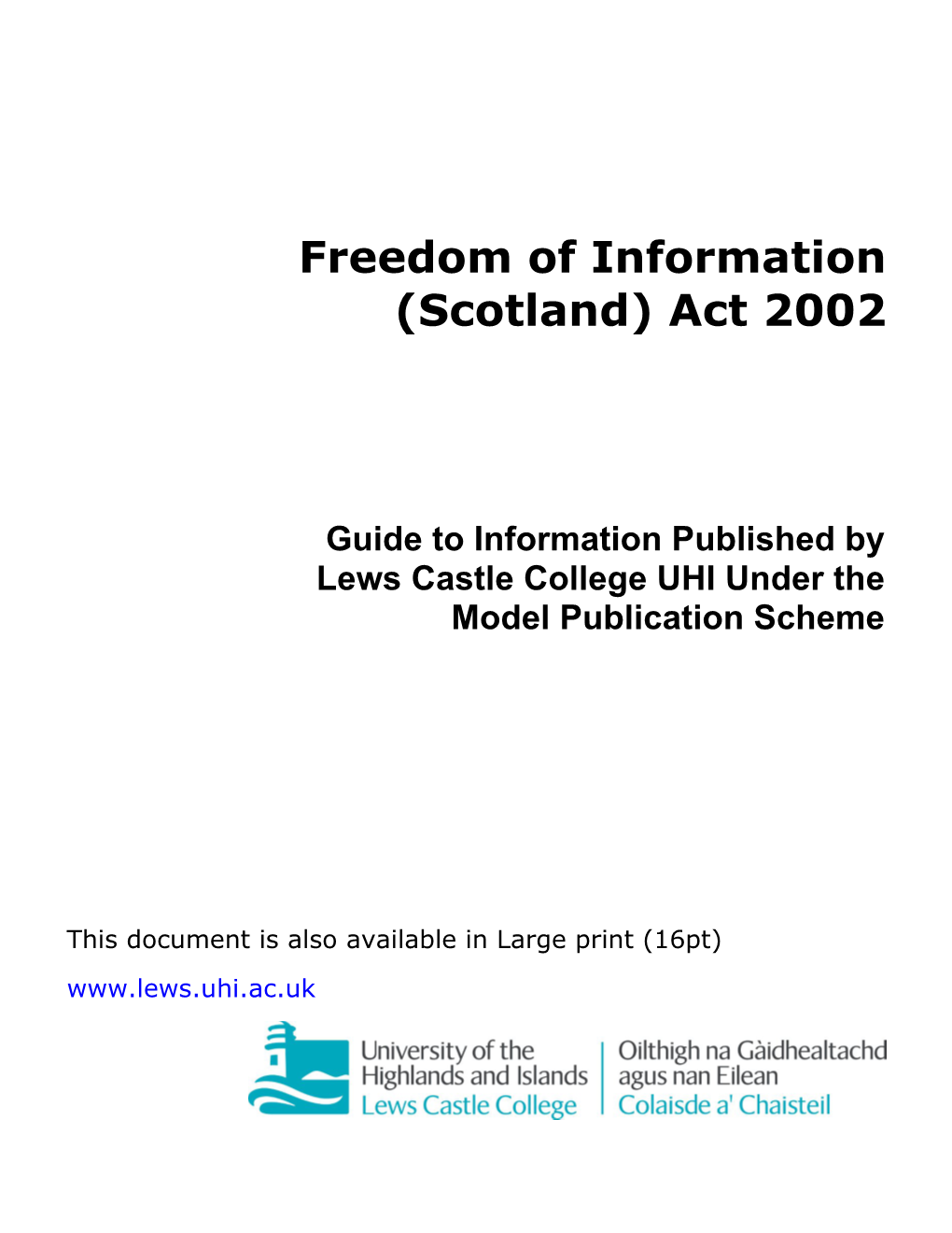 Scottish Model Publication Scheme