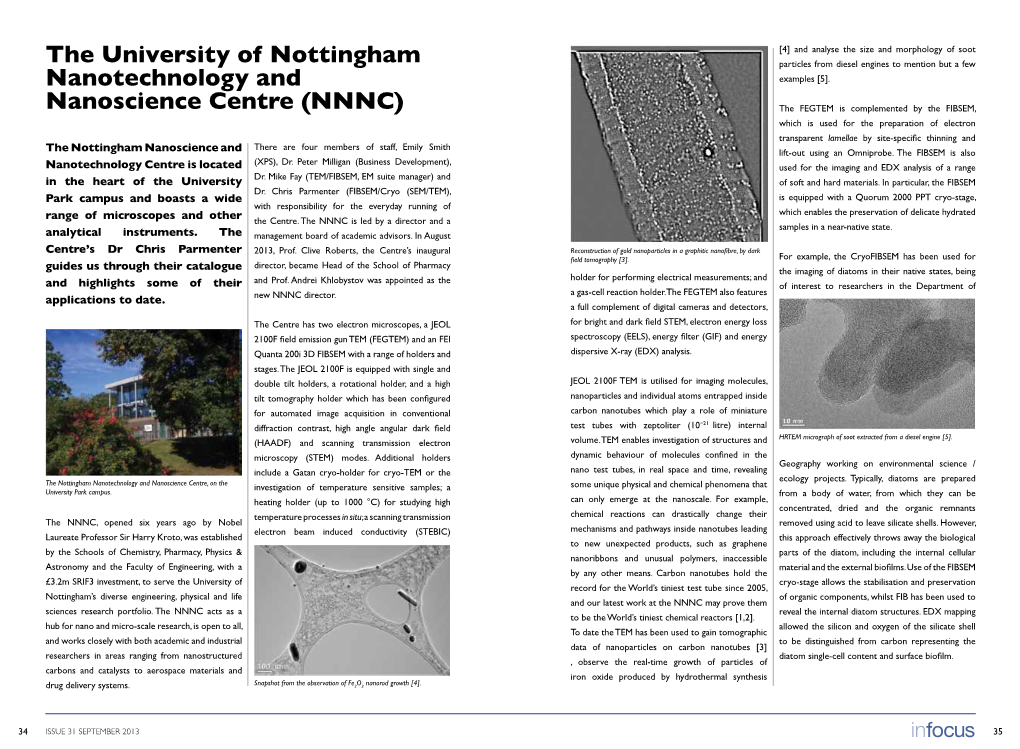 The University of Nottingham Nanotechnology and Nanoscience Centre (NNNC)