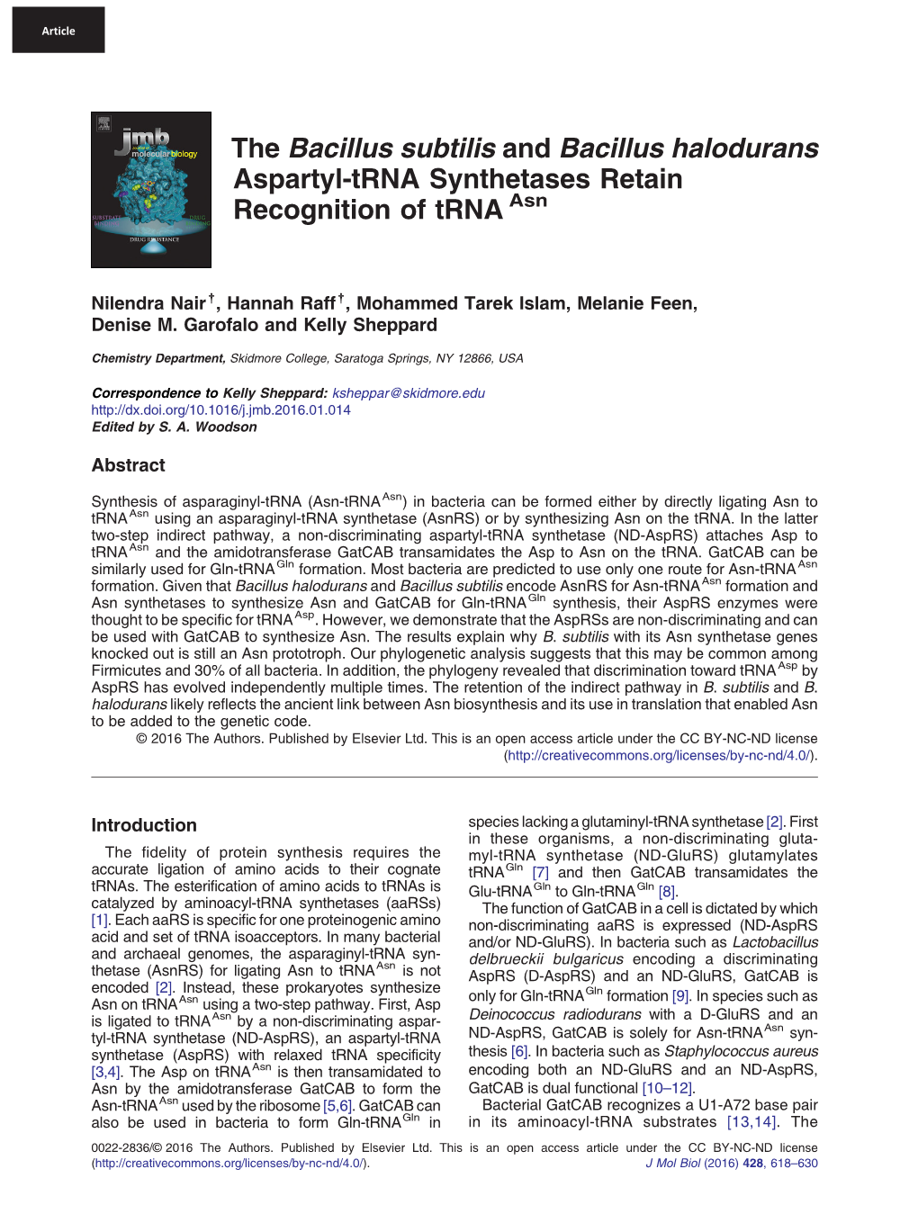 The Bacillus Subtilis and Bacillus Halodurans Aspartyl-Trna Synthetases Retain Recognition of Trna Asn