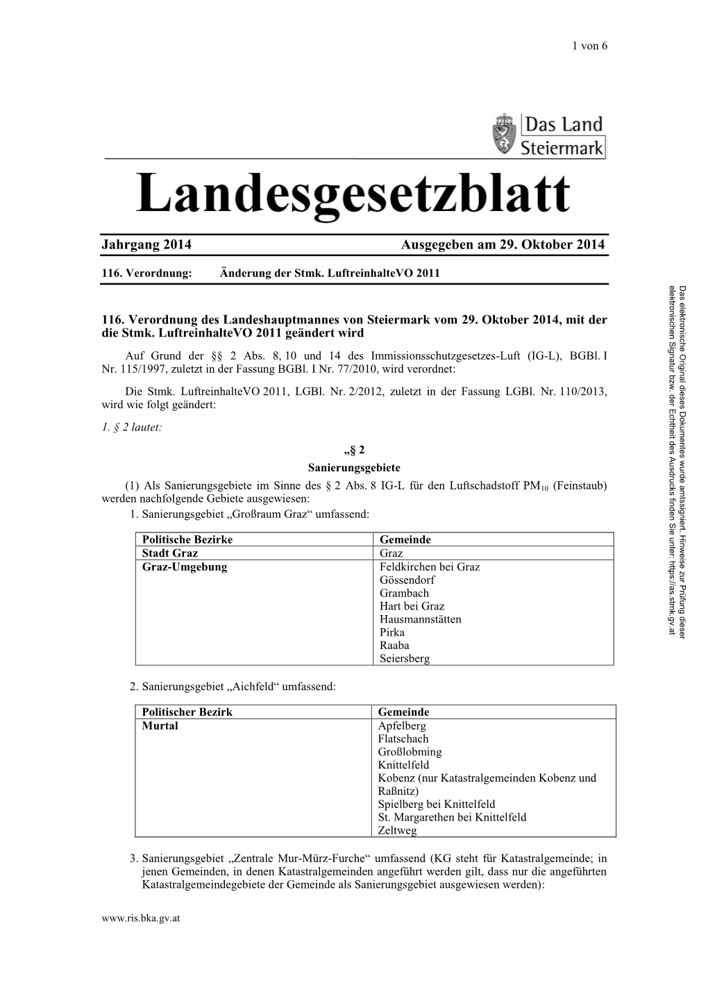 Lgbl. Nr. 116/2014 - Ausgegeben Am 29