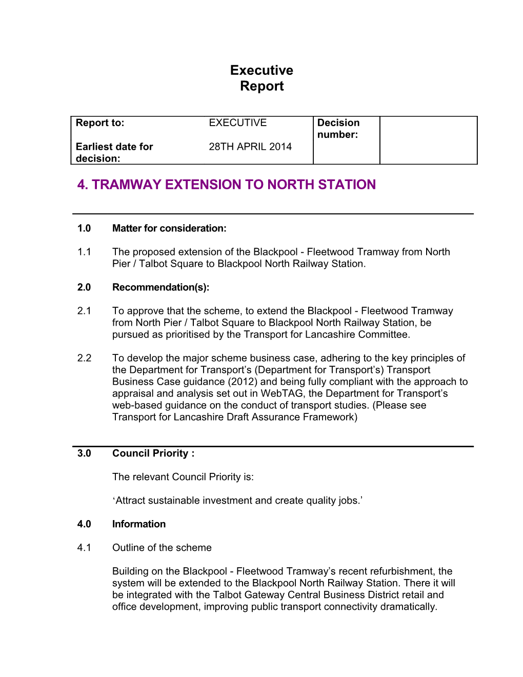 4. Tramway Extension to North Station