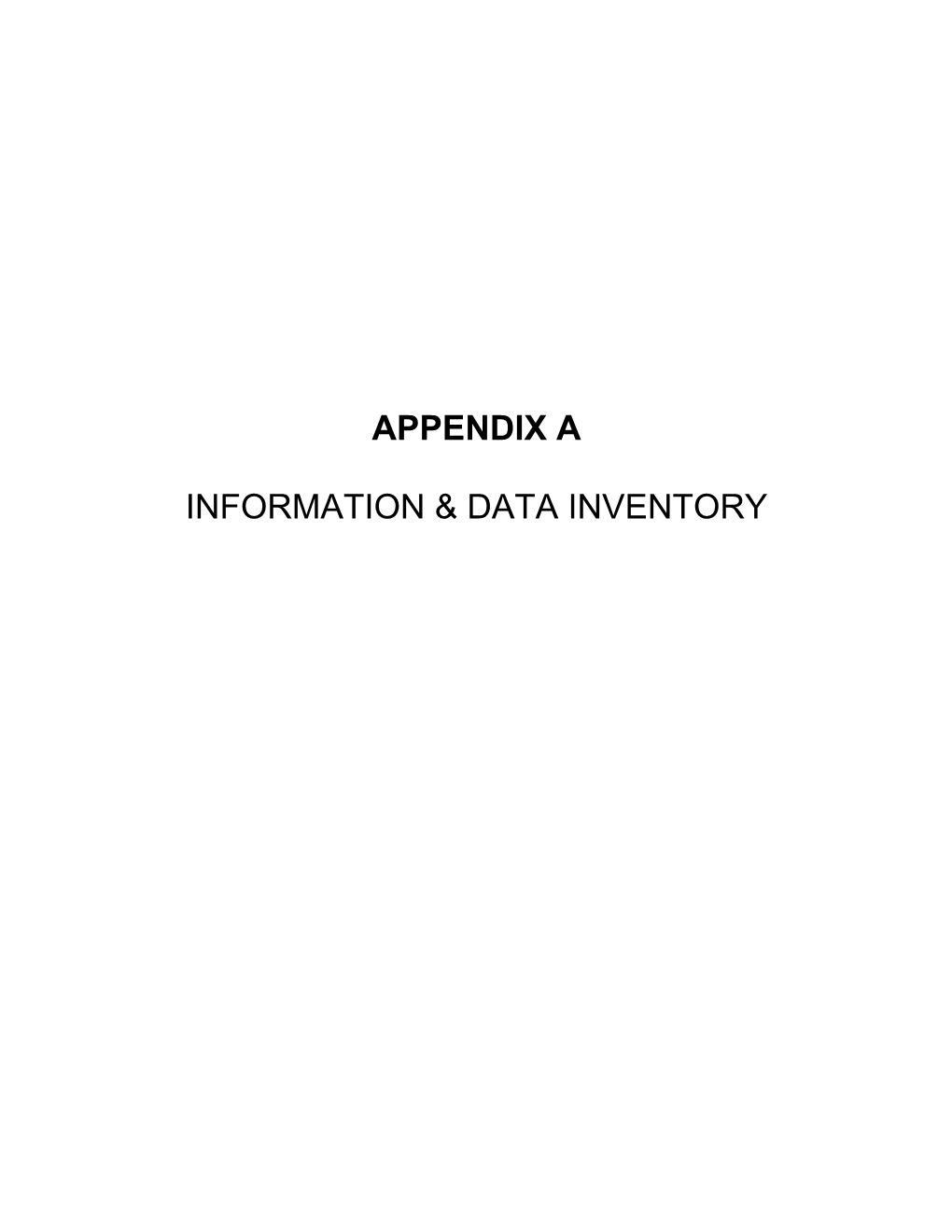 Appendix a Information & Data Inventory