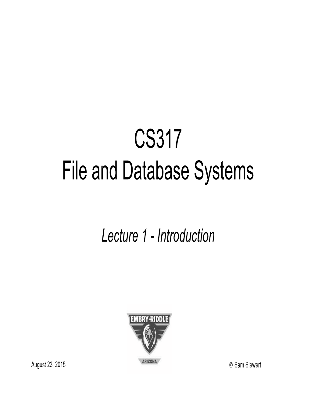 CS317 File and Database Systems