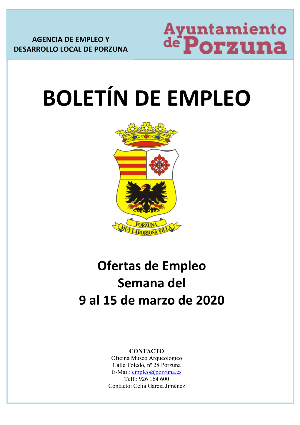 Boletín Semanal Empleo Porzuna