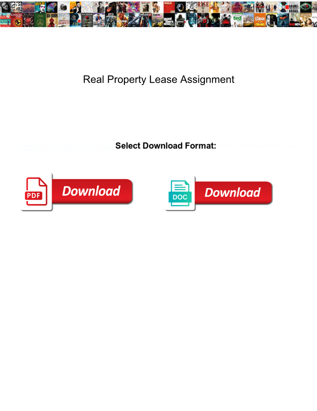 Real Property Lease Assignment