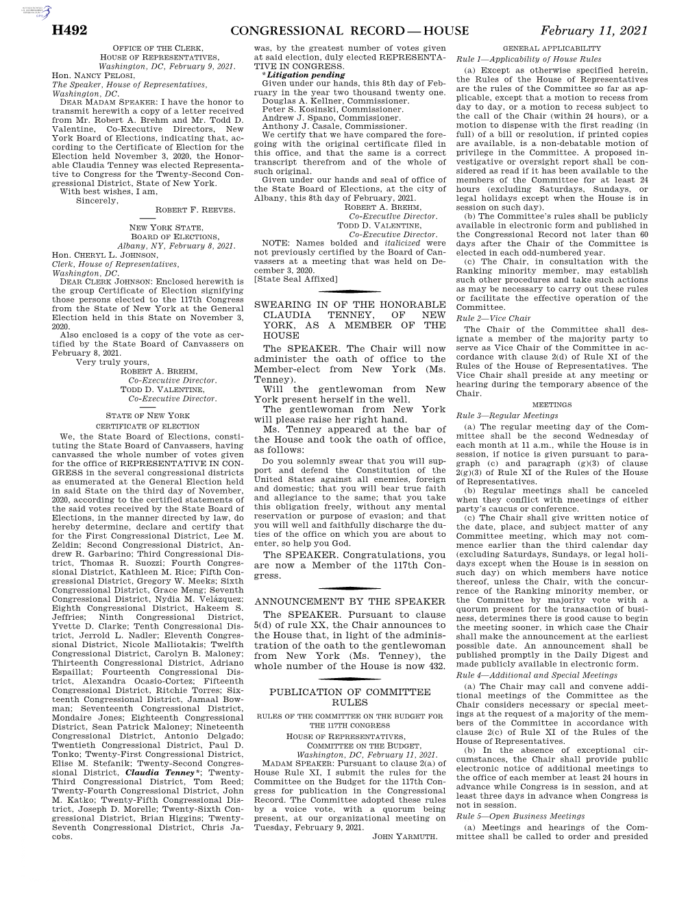 Congressional Record—House H492