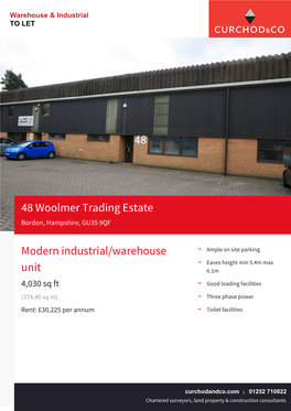 48 Woolmer Trading Estate Modern Industrial/Warehouse Unit