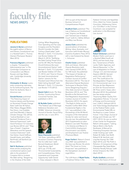 Faculty File 2013 As Part of the Harvard Federal, Criminal, and Appellate News Briefs Business School U.S
