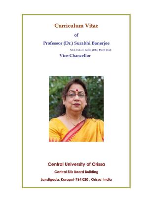 Of Professor (Dr.) Surabhi Banerjee