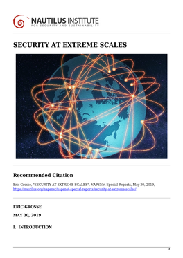 Security at Extreme Scales