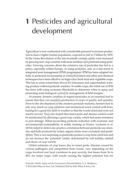Pesticides and Agricultural Development 11