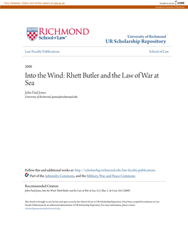 Rhett Butler and the Law of War at Sea