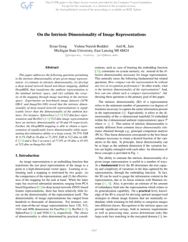 On the Intrinsic Dimensionality of Image Representations