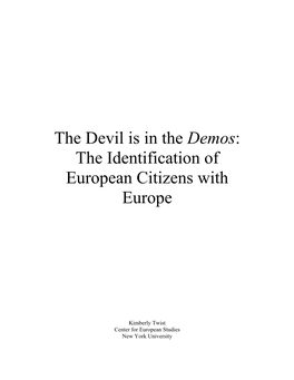 The Devil Is in the Demos: the Identification of European Citizens with Europe