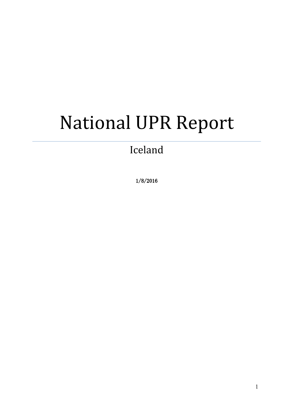 National UPR Report