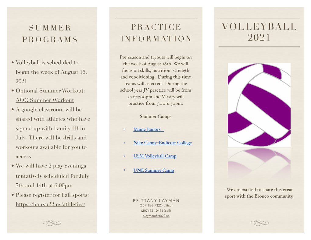 Volleyball Pamphlet