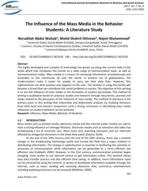 The Influence of the Mass Media in the Behavior Students: a Literature Study