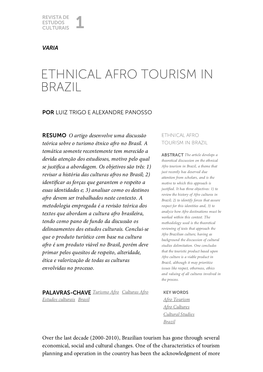 Ethnical Afro Tourism in Brazil