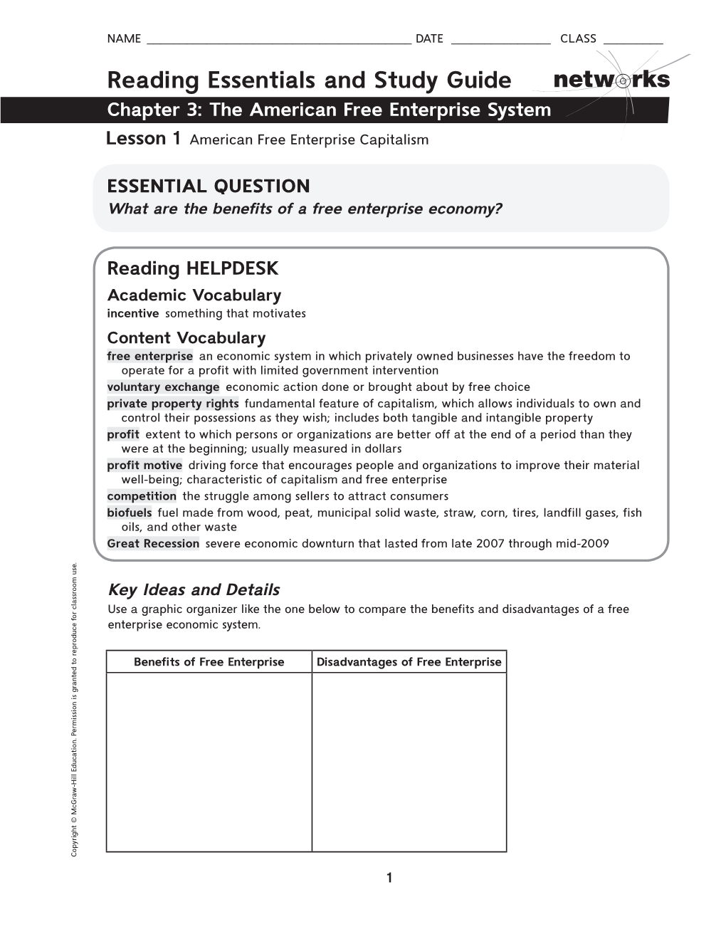 Reading Essentials And Study Guide Chapter 3 The American Free 