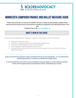 Minnesota Campaign Finance and Ballot Measure Guide