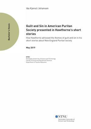 Guilt and Sin in American Puritan Society Presented in Hawthorne's Short Stories