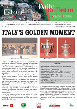 Italy's Golden Moment