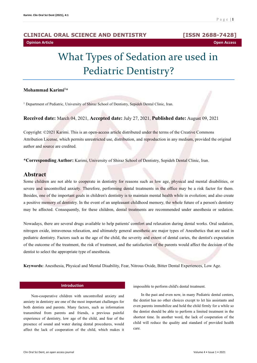 What Types of Sedation Are Used in Pediatric Dentistry?
