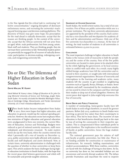 The Dilemma of Higher Education in South Sudan