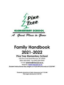 Pine Tree Elementary School Handbook