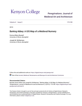 Barking Abbey: a GIS Map of a Medieval Nunnery