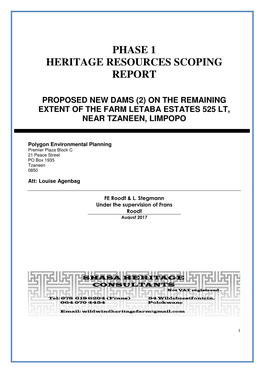 Phase 1 Heritage Resources Scoping Report