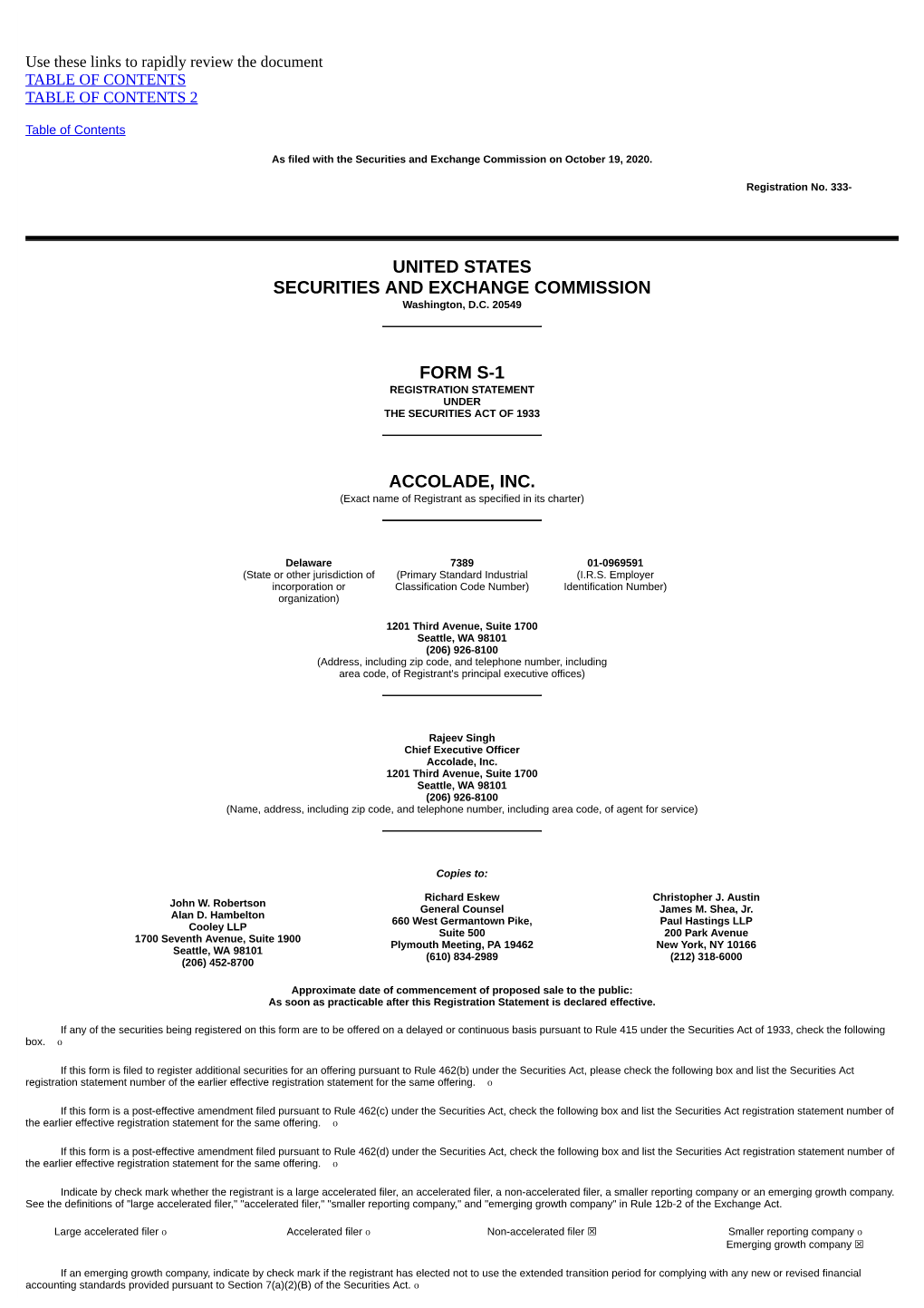 United States Securities and Exchange Commission Form