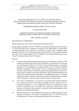 Commission Regulation (EU) No 37/2010