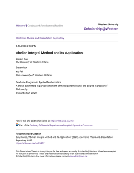 Abelian Integral Method and Its Application