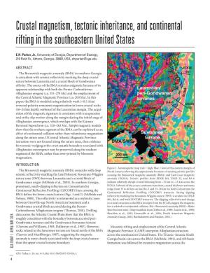 Crustal Magnetism, Tectonic Inheritance, and Continental Rifting in the Southeastern United States