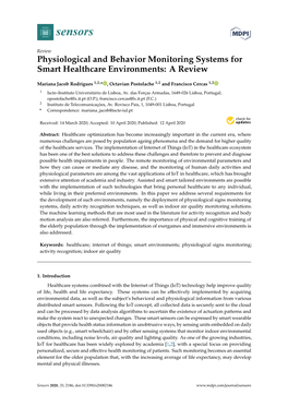 Physiological and Behavior Monitoring Systems for Smart Healthcare Environments: a Review
