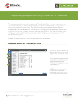 Ccleaner Technician Edition Is the Portable Tool Your Techs Need to Keep Pcs Running Without Interruption