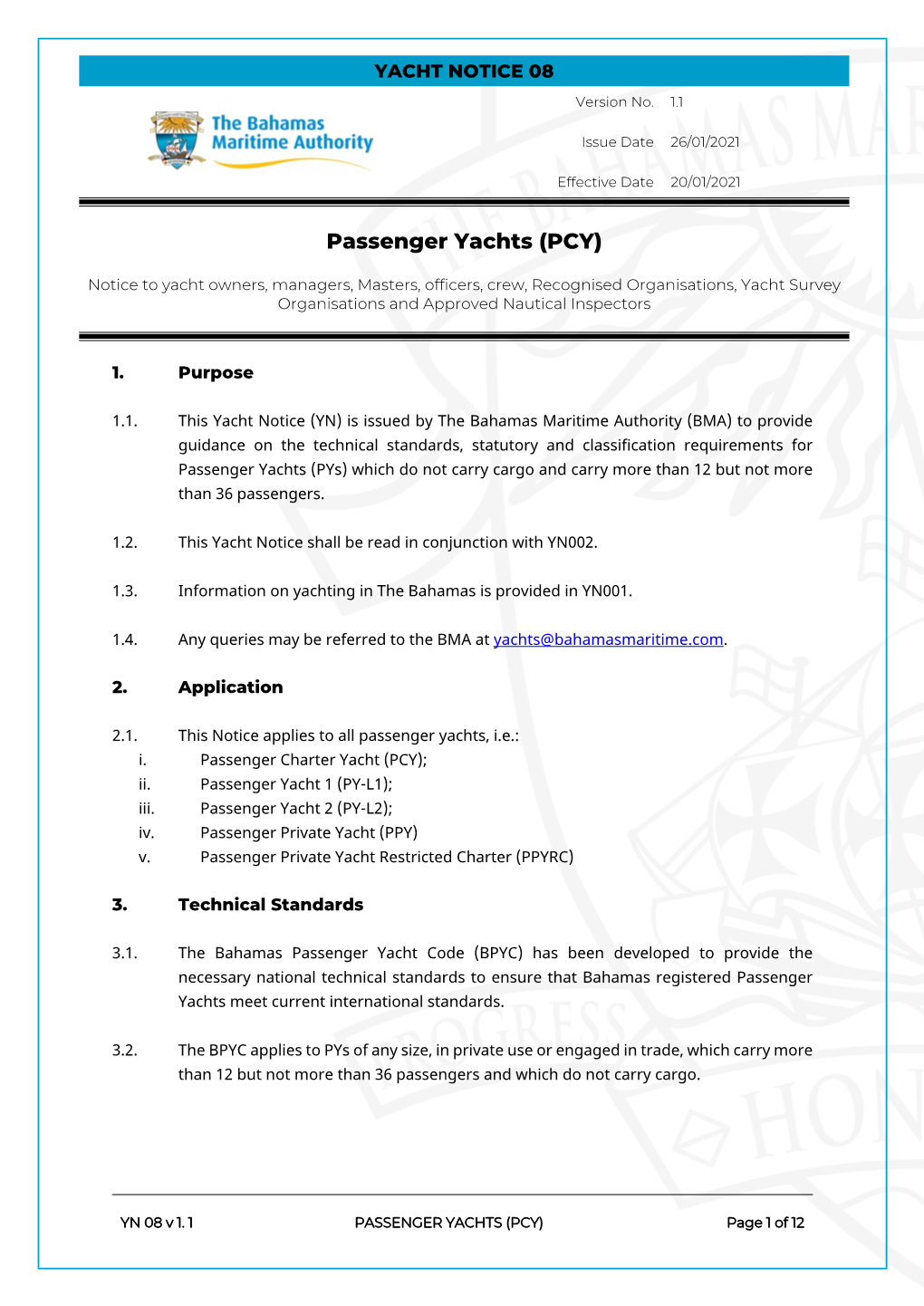 Passenger Yachts (PCY)