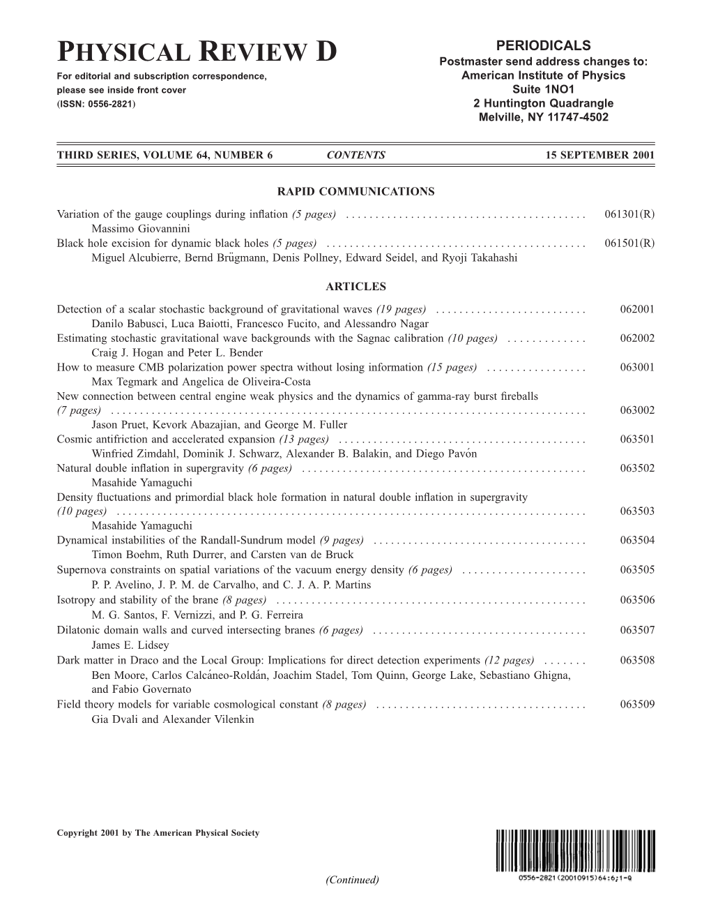 Table of Contents (Print)