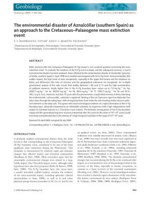 As an Approach to the Cretaceous–Palaeogene Mass Extinction Event F