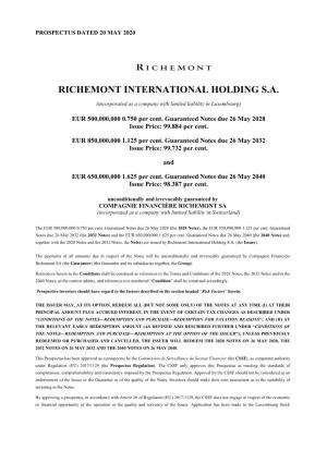 Richemont International Holding S.A