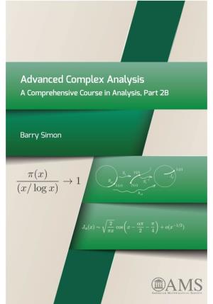 Advanced Complex Analysis a Comprehensive Course in Analysis, Part 2B