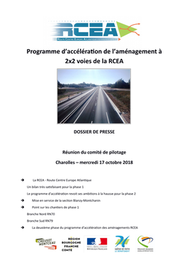 Programme D'accélération De L'aménagement À 2X2 Voies De La