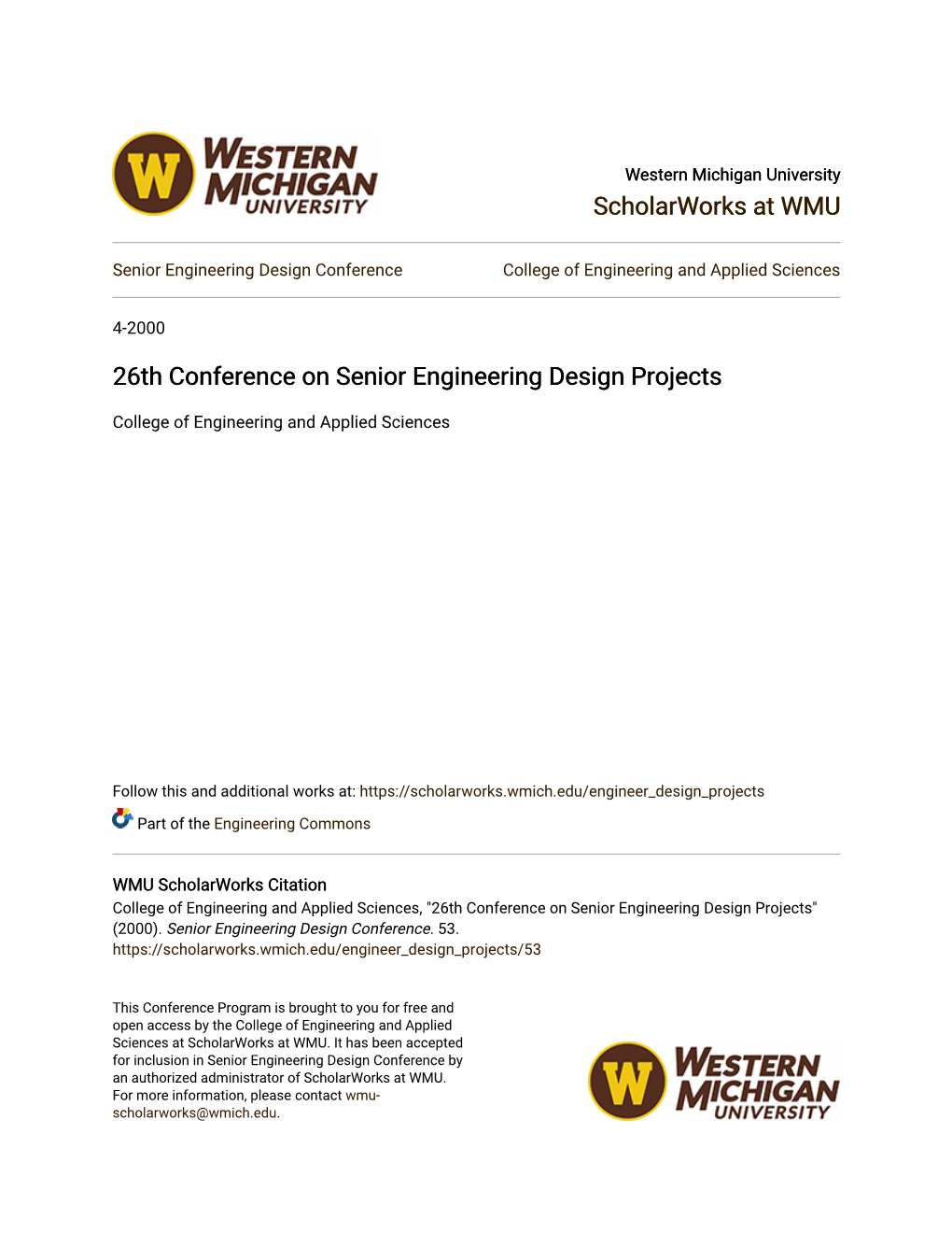 26Th Conference on Senior Engineering Design Projects
